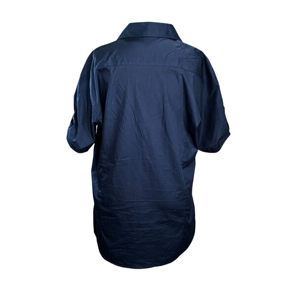 Paul Jones Mens Navy Blue Button-Up Short Sleeve Shirt XL - Picture 3 of 9